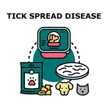 Tick spread disease protecting pets vector concept Stock Illustration