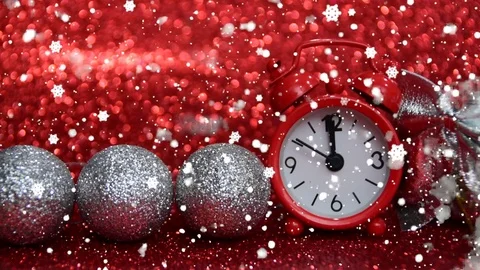 Tick tack ten seconds to midnight, red evening watch counts 10 seconds Stock Footage 82845397