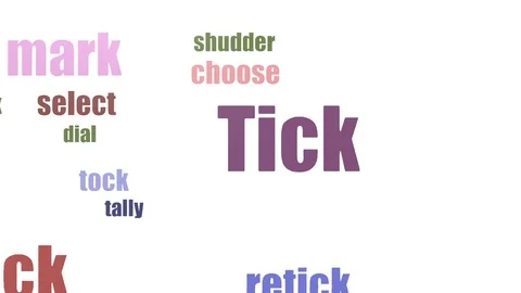 Tick Tag Cloud Animated Isolated Stock Footage 107241929