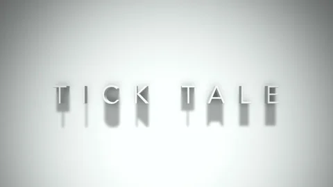 Tick tale 3D title animation with shadows on a white background Stock Footage 297387935