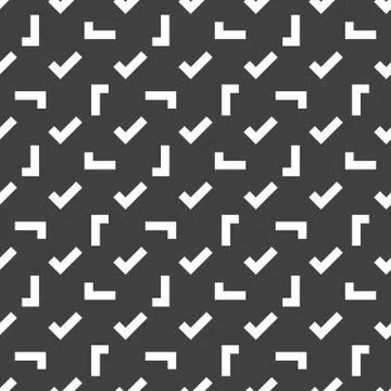Tick web icon. flat design. Seamless pattern. Illustrazione stock