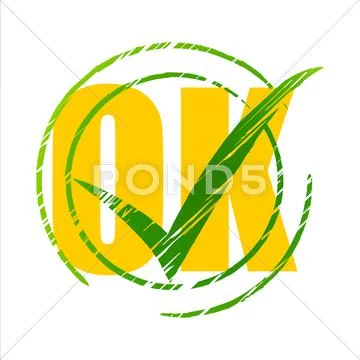 Tick yes meaning all right and agreement Stock Illustration
