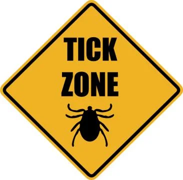 Tick zone warning sign Stock Illustration