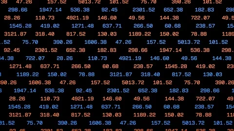 Ticker board with numbers, financial data. Video stock 304179500