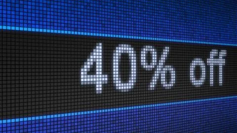 Ticker board with running text 40% off イラスト素材