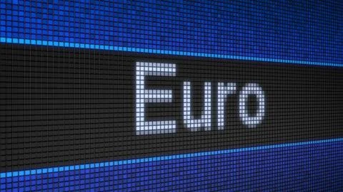 Ticker board with running text Euro Illustrazione stock
