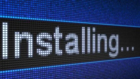 Ticker board with running text Installing 스톡 일러스트