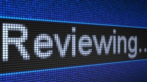 Ticker board with running text Reviewing 스톡 일러스트