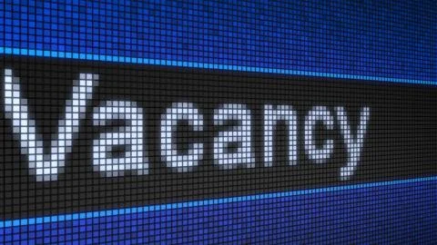 Ticker board with running text Vacancy 库存插图