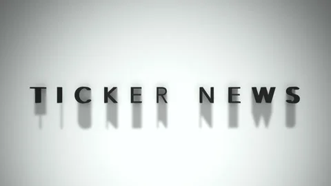 Ticker news 3D title matte black words placed on a white background Stock Footage 301837756