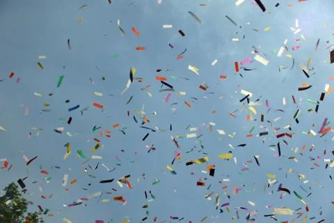 Tickertape released at an event Stock Photos