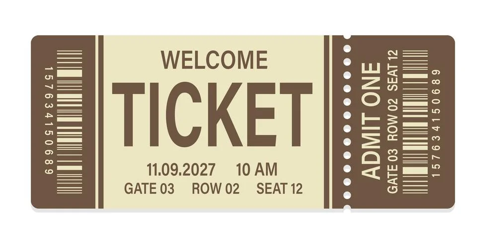 Ticket admit. Admit one ticket icons. Stock Illustration