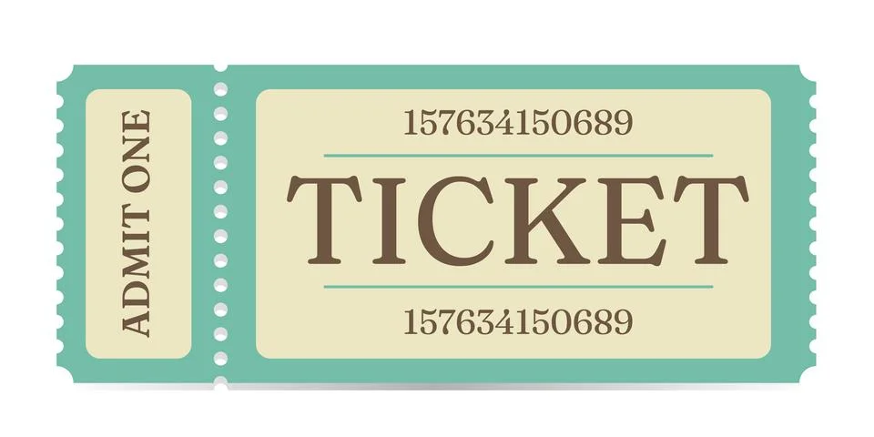 Ticket admit. Admit one ticket icons. Stock Illustration