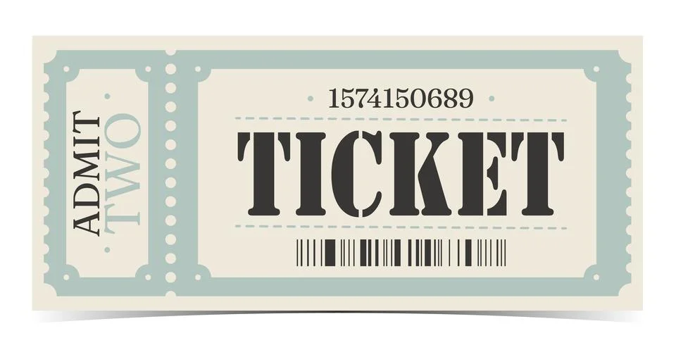 Ticket admit. Admit one ticket icons. Stock Illustration