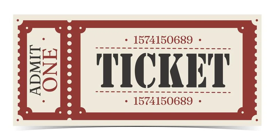 Ticket admit. Admit one ticket icons. Illustrazione stock