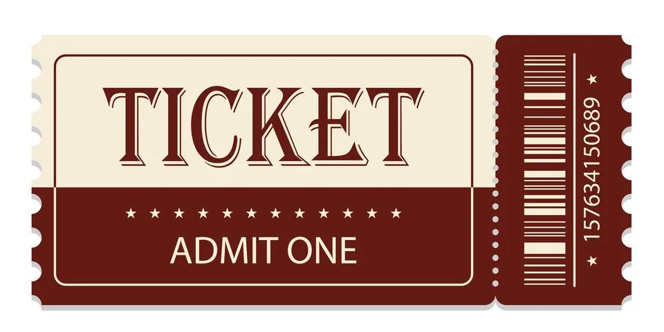 Ticket admit. Admit one ticket icons. Stock Illustration