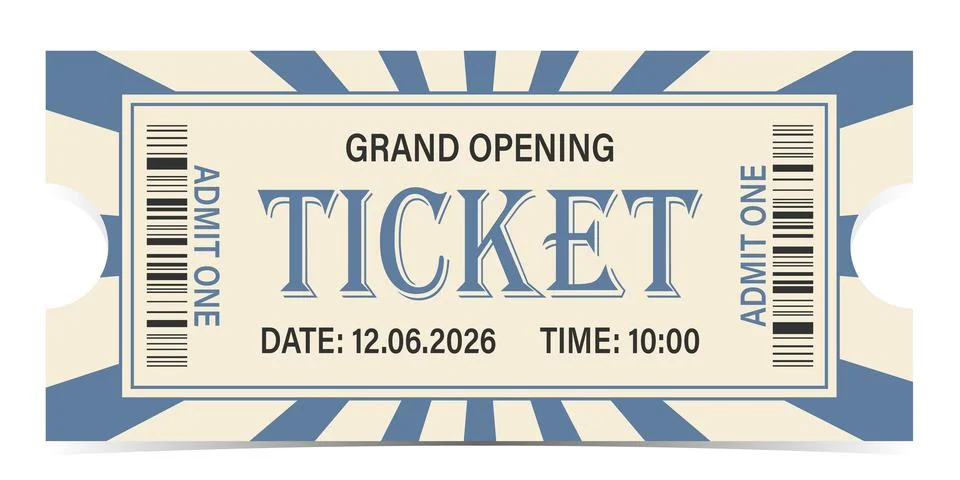 Ticket admit. Admit one ticket icons. Illustrazione stock