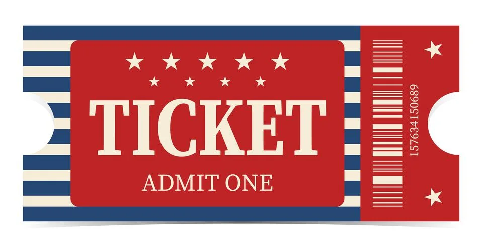 Ticket admit. Admit one ticket icons. 库存插图