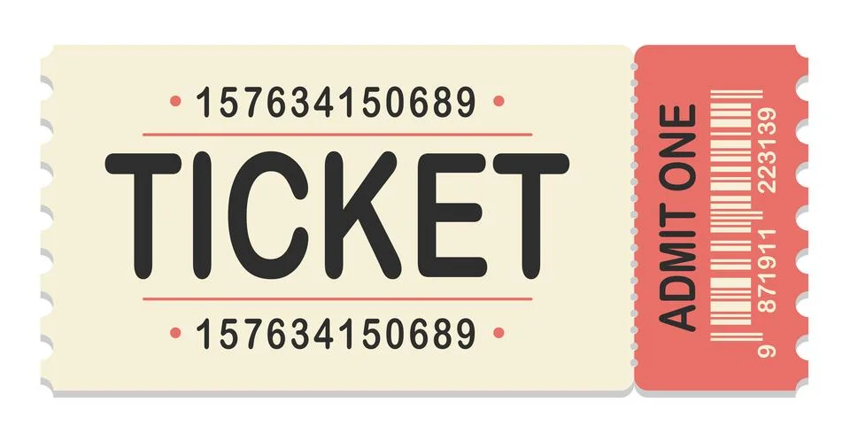 Ticket admit. Admit one ticket icons. Stock Illustration