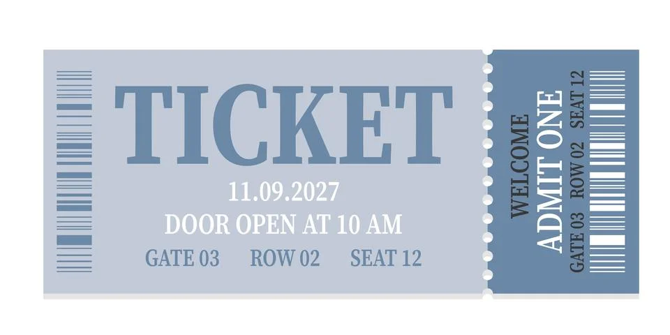 Ticket admit. Admit one ticket icons. Stock Illustration