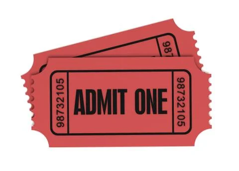 Ticket admit one 3d illustration イラスト素材