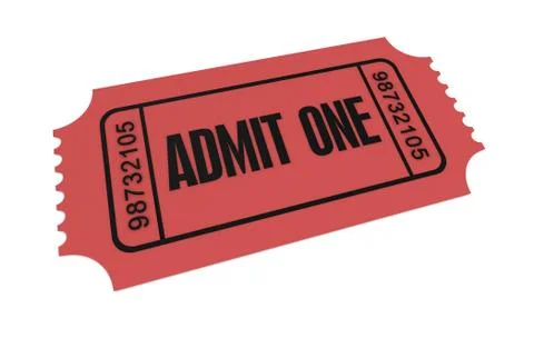Ticket admit one concept illustration Stock Illustration