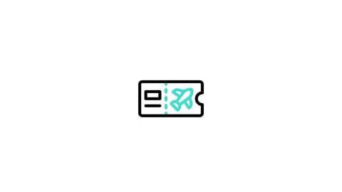 Ticket Animated Icon Stock Footage 320199380