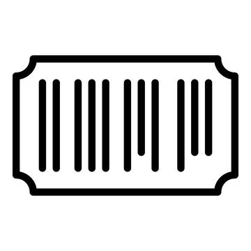 Ticket barcode icon outline vector. Coupon number Illustrazione stock
