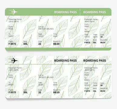 Ticket boarding pass Stock Illustration