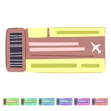 Ticket boarding pass vector cartoon graphic Illustrazione stock