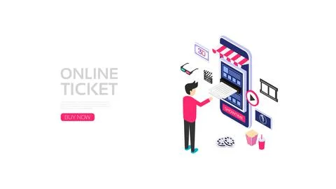 Ticket booking Stock Illustration