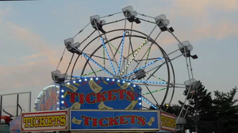 Ticket Booth and Ferris Wheel Stock Footage 41591853