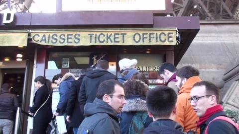Ticket Booth At The Eiffel Tower In Paris, France Stock-Footage 158603697