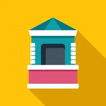 Ticket booth kiosk vector illustration for fairground selling Illustrazione stock