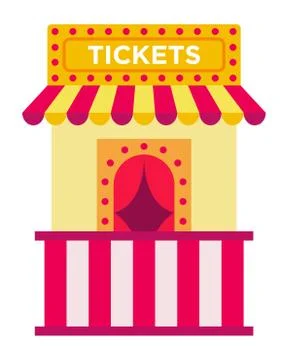 Ticket booth vector icon flat isolated Stock Illustration