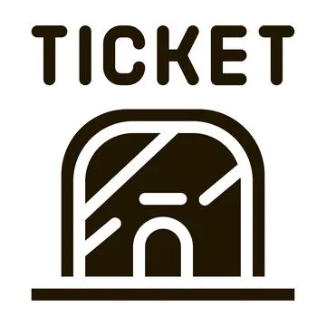 Ticket Casa Icon Vector Glyph Illustration Stock Illustration