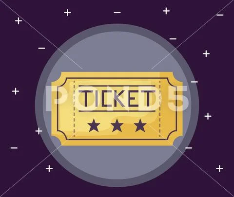 Ticket cinema movie isolated icon Stock Illustration