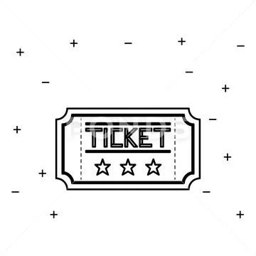 Ticket cinema movie isolated icon Stock Illustration