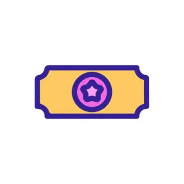 Ticket to the circus icon vector. Isolated contour symbol illustration 스톡 일러스트