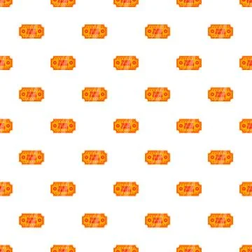 Ticket to circus pattern, cartoon style Stock Illustration