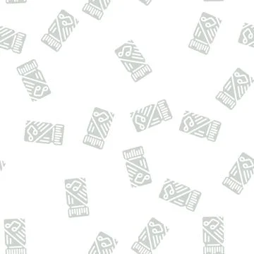 Ticket on concert glyph vector seamless pattern Stock Illustration