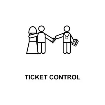 Ticket control icon. Element of cinema for mobile concept and web apps. Thin Stock Illustration