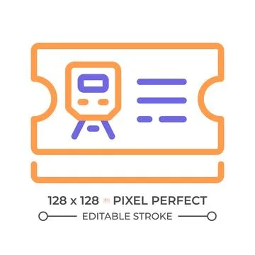 Ticket control two color line icon Stock Illustration