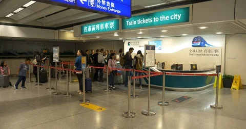 Ticket counter fast train to the city Stock-Footage 113998962