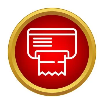 Ticket dispenser issuing receipt for transaction Stock Illustration