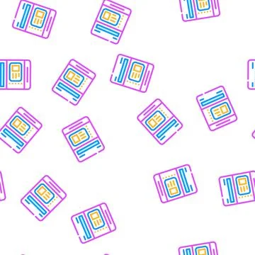 Ticket dispenser vector seamless pattern Stock Illustration