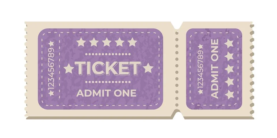 Ticket for entry to a local event, showcasing art and culture in a vibrant .. Stock-Illustration