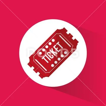 Ticket event movie cinema icon Stock Illustration