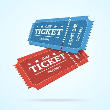Ticket Fly Blank Admit Set Retro Old Style. Vector Stock Illustration