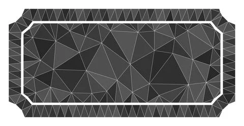Ticket Frame Low-Poly Mocaic Icon Stock Illustration